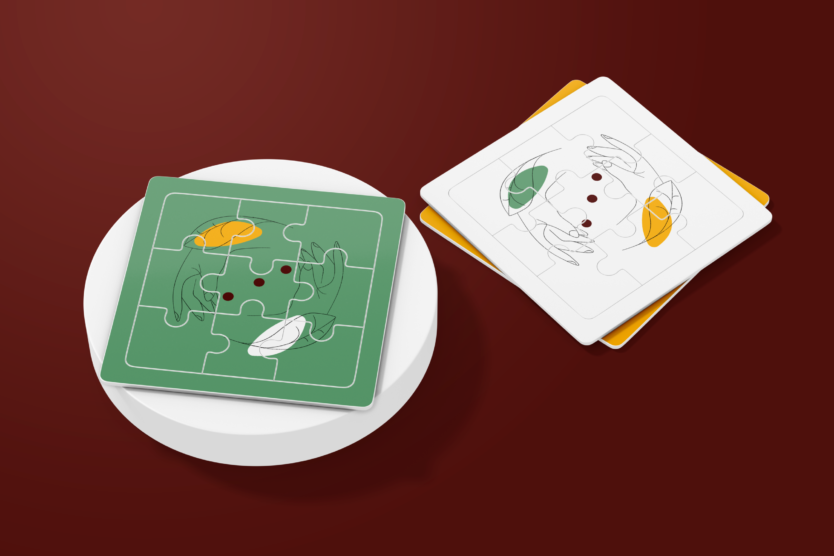 Logo sur puzzle, maquette, logo Société Jeu